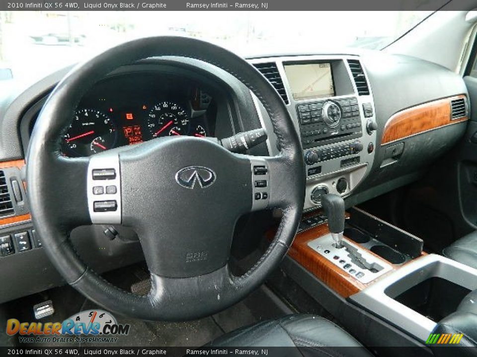 2010 Infiniti QX 56 4WD Liquid Onyx Black / Graphite Photo #4