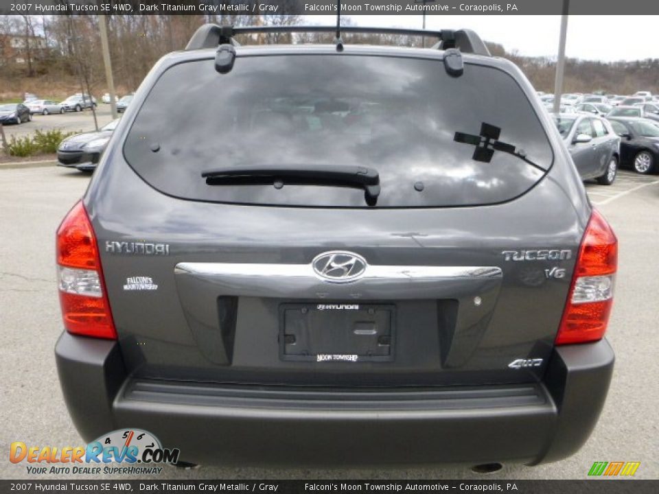 2007 Hyundai Tucson SE 4WD Dark Titanium Gray Metallic / Gray Photo #4
