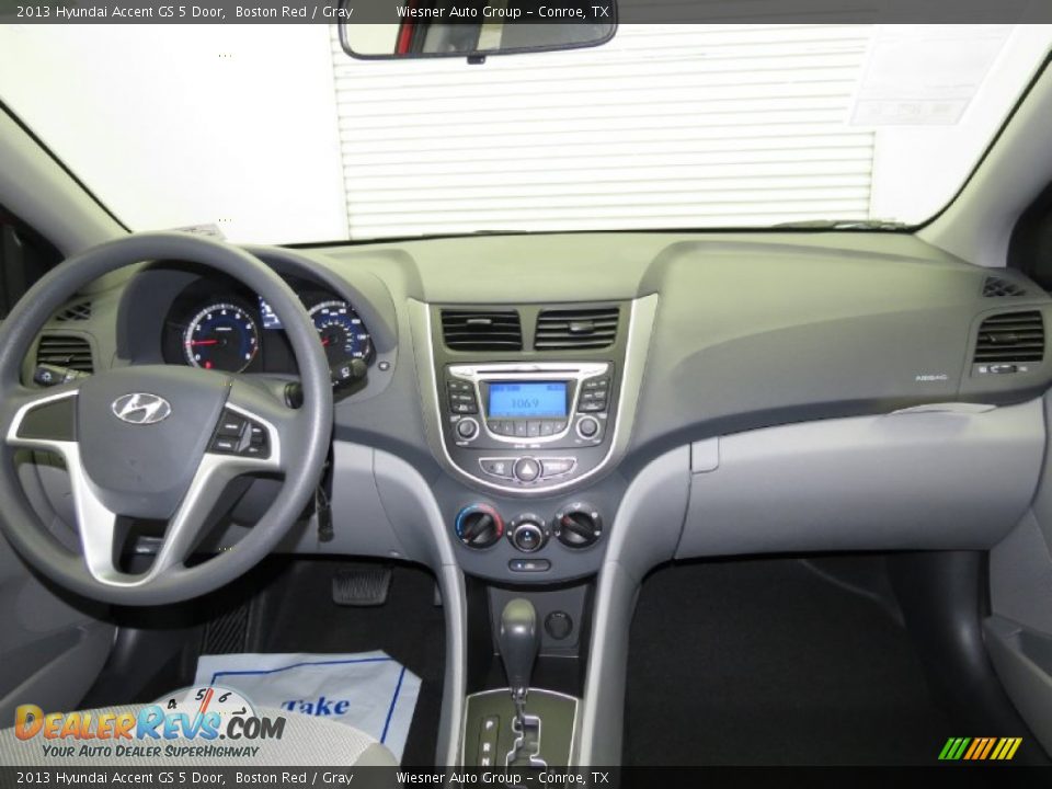 2013 Hyundai Accent GS 5 Door Boston Red / Gray Photo #3