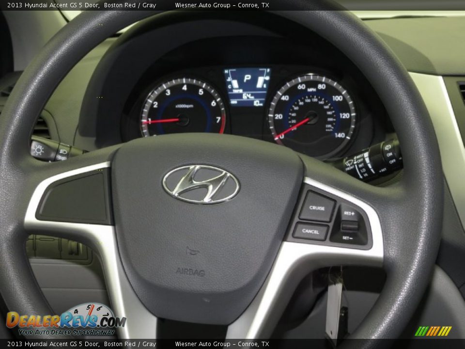 2013 Hyundai Accent GS 5 Door Boston Red / Gray Photo #4
