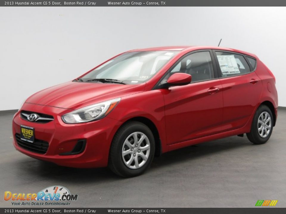 2013 Hyundai Accent GS 5 Door Boston Red / Gray Photo #1
