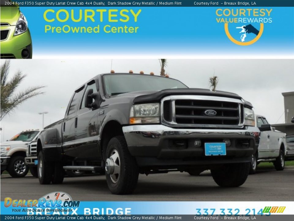 2004 Ford F350 Super Duty Lariat Crew Cab 4x4 Dually Dark Shadow Grey Metallic / Medium Flint Photo #1