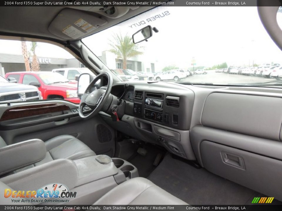 2004 Ford F350 Super Duty Lariat Crew Cab 4x4 Dually Dark Shadow Grey Metallic / Medium Flint Photo #6