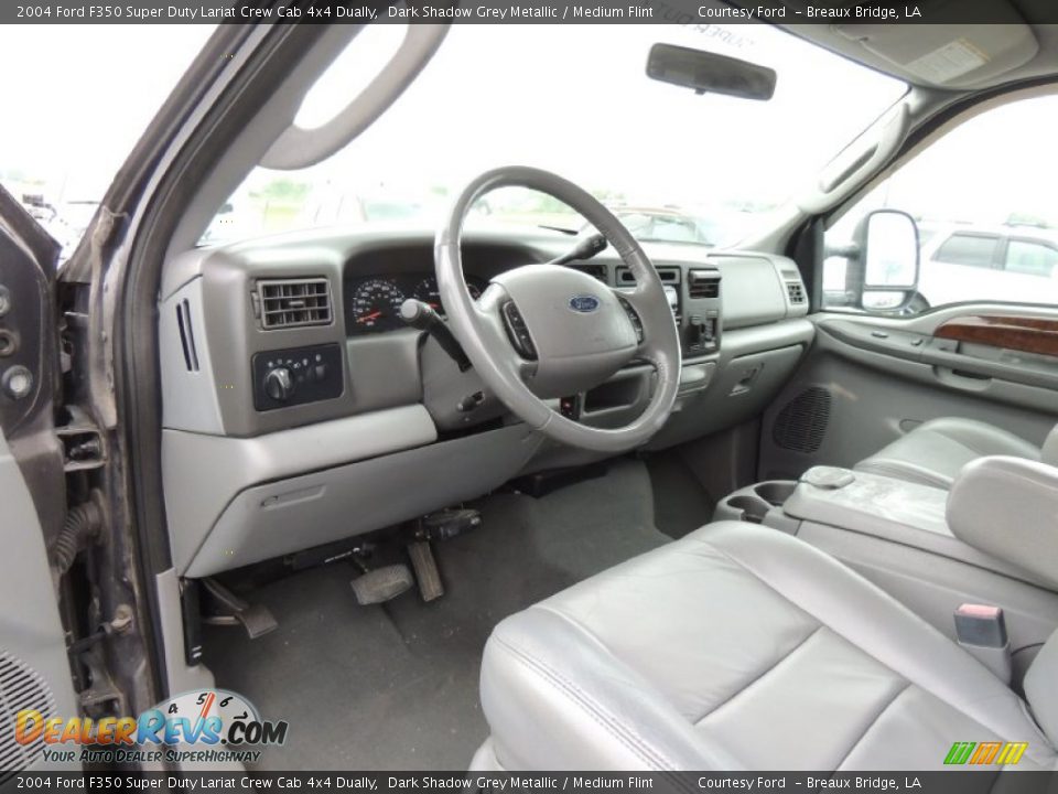 Medium Flint Interior - 2004 Ford F350 Super Duty Lariat Crew Cab 4x4 Dually Photo #12