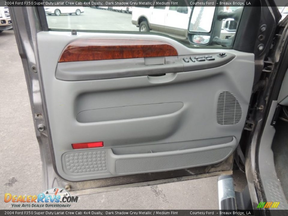 2004 Ford F350 Super Duty Lariat Crew Cab 4x4 Dually Dark Shadow Grey Metallic / Medium Flint Photo #13