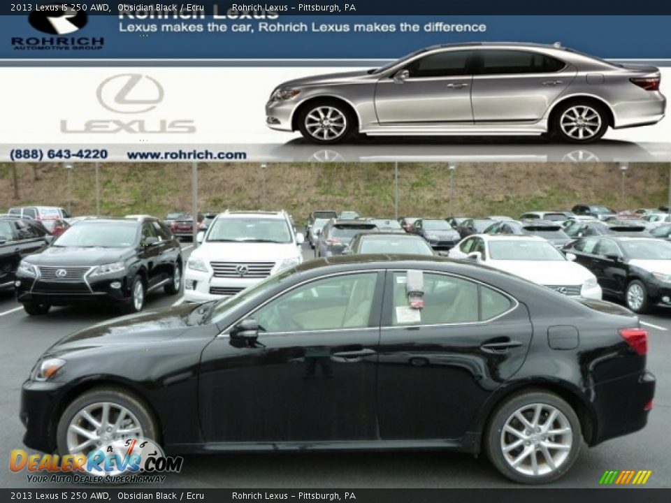 2013 Lexus IS 250 AWD Obsidian Black / Ecru Photo #1