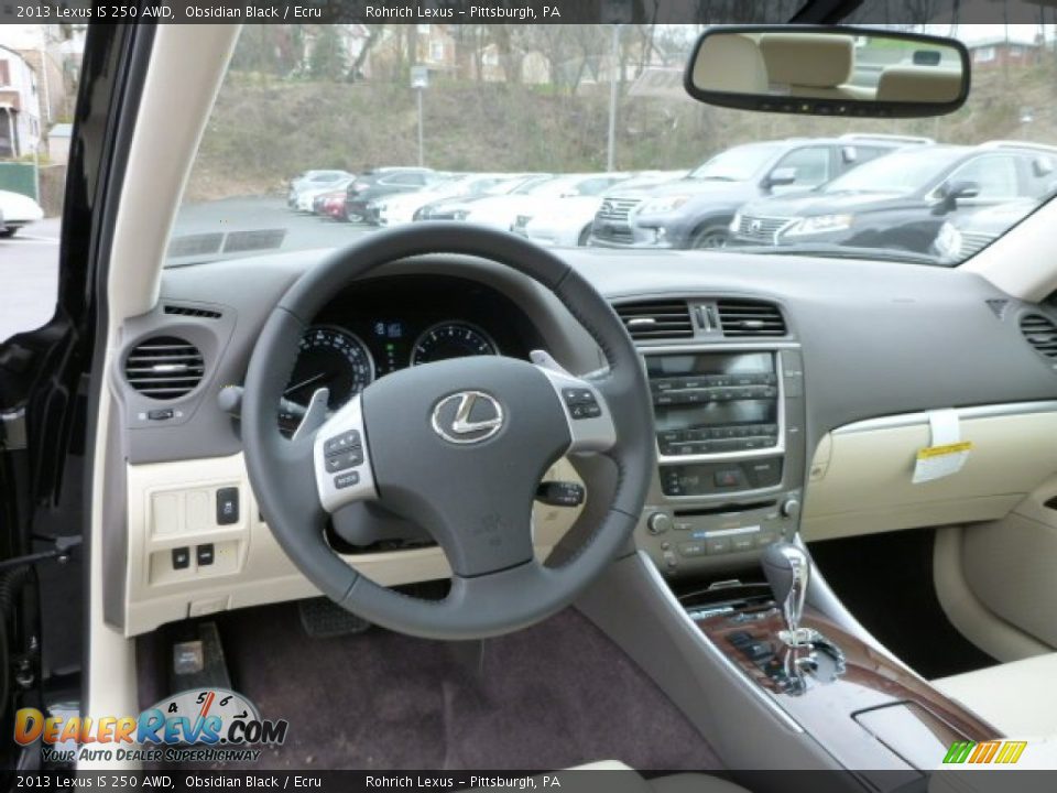 2013 Lexus IS 250 AWD Obsidian Black / Ecru Photo #12