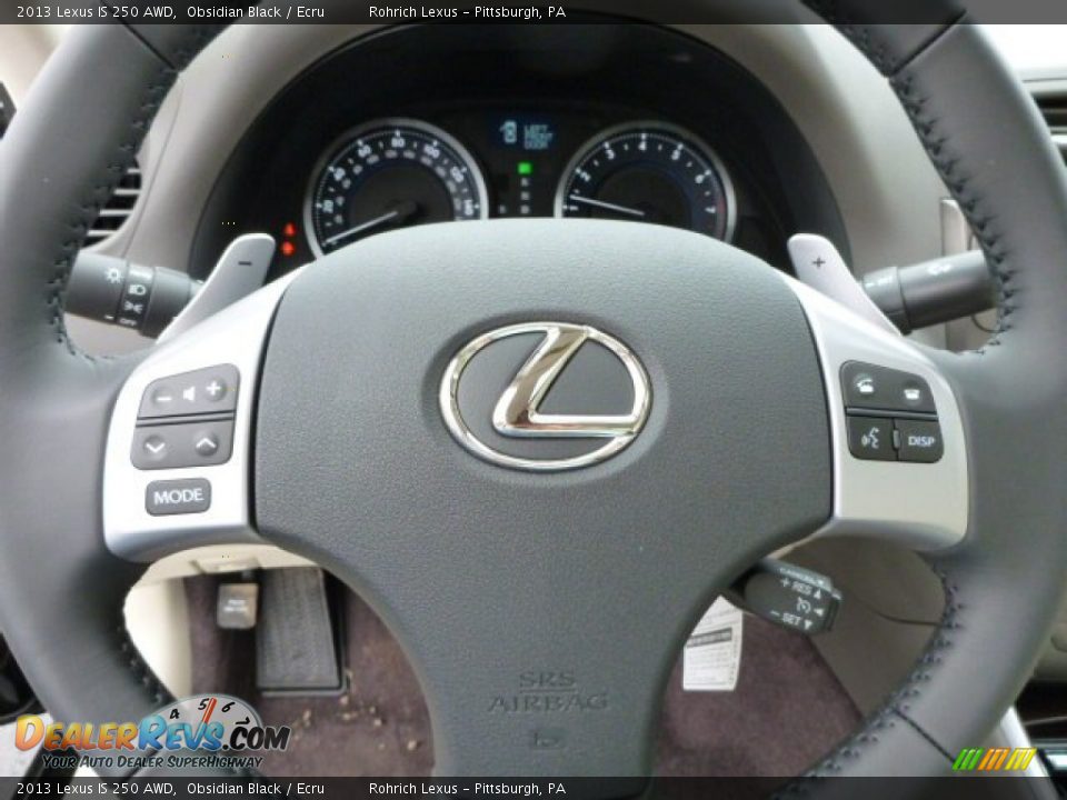 2013 Lexus IS 250 AWD Obsidian Black / Ecru Photo #18