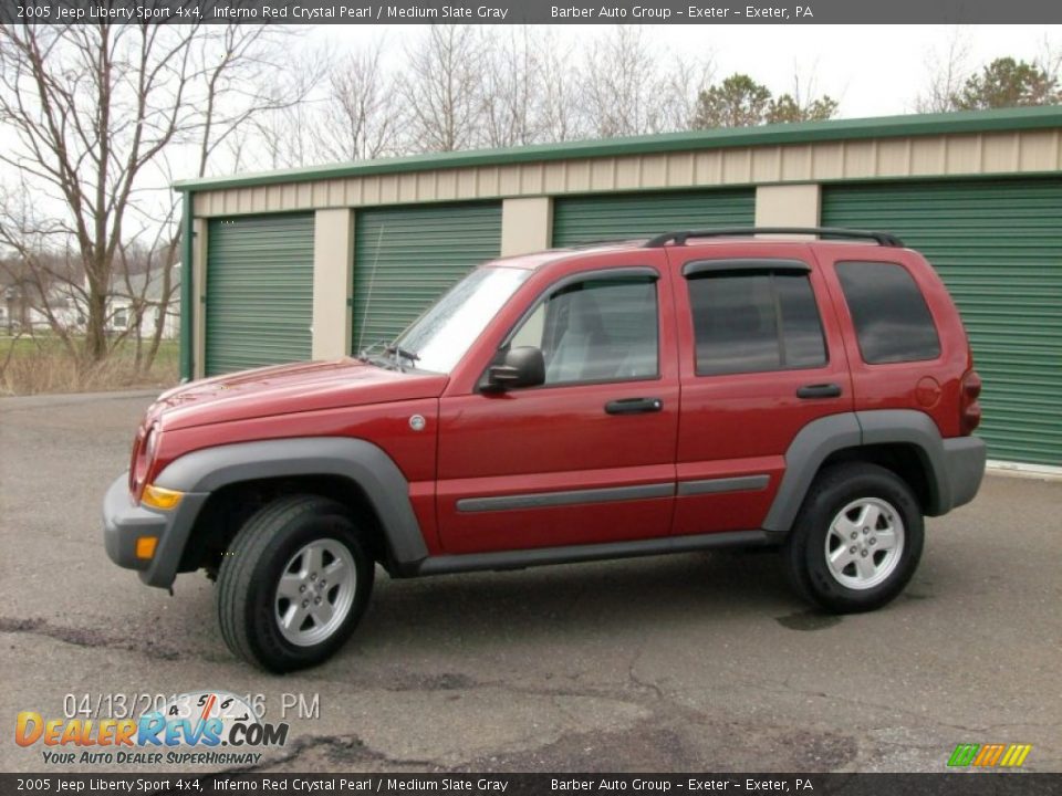 2005 Jeep Liberty Sport 4x4 Inferno Red Crystal Pearl / Medium Slate Gray Photo #1