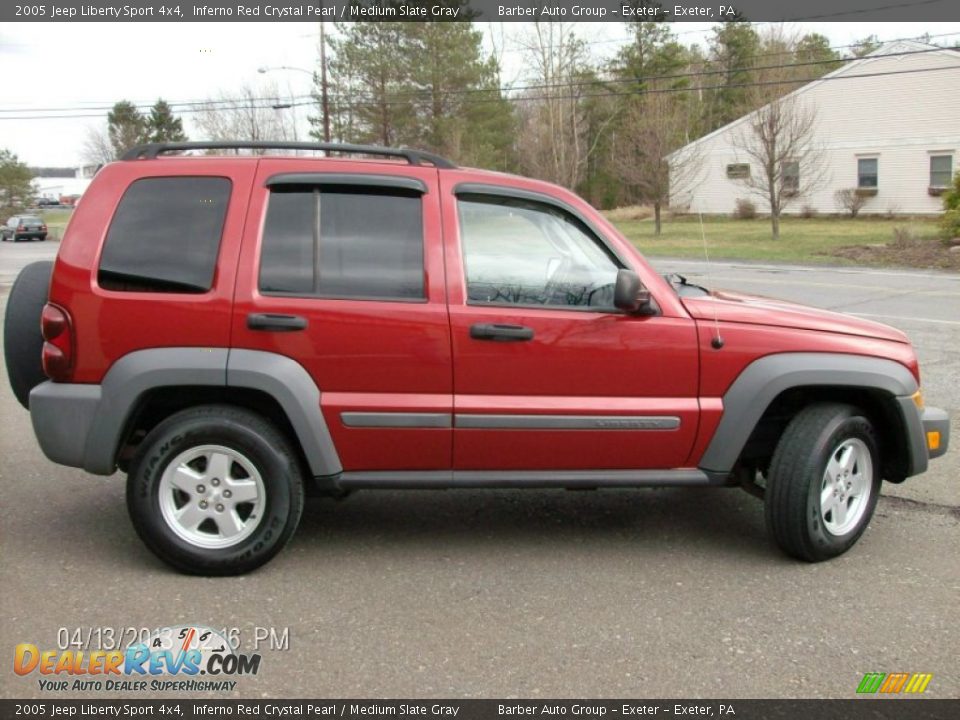 2005 Jeep Liberty Sport 4x4 Inferno Red Crystal Pearl / Medium Slate Gray Photo #4