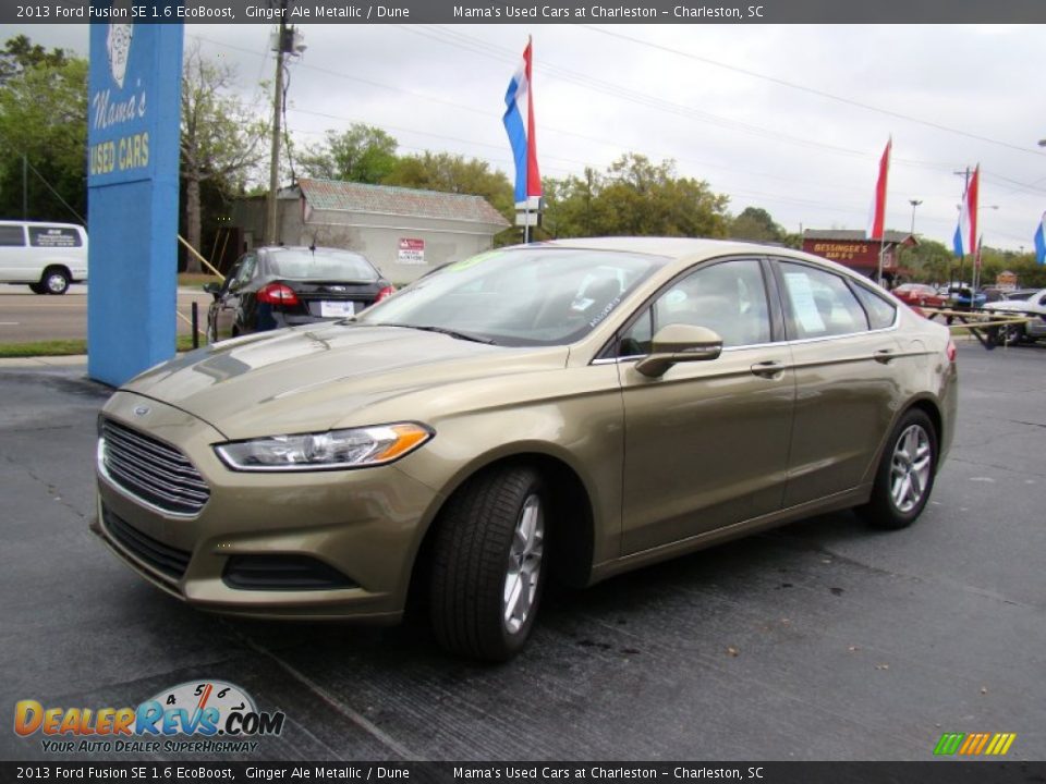2013 Ford Fusion SE 1.6 EcoBoost Ginger Ale Metallic / Dune Photo #28