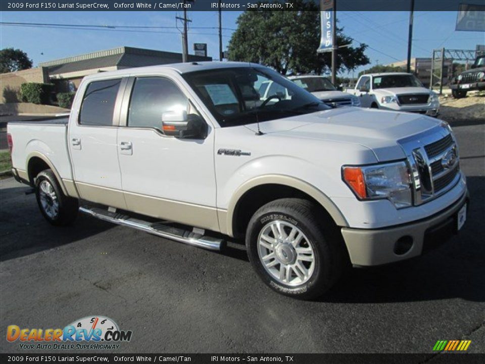 2009 Ford F150 Lariat SuperCrew Oxford White / Camel/Tan Photo #1