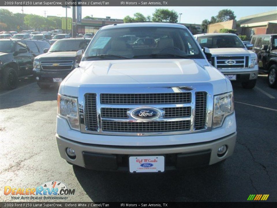 2009 Ford F150 Lariat SuperCrew Oxford White / Camel/Tan Photo #4