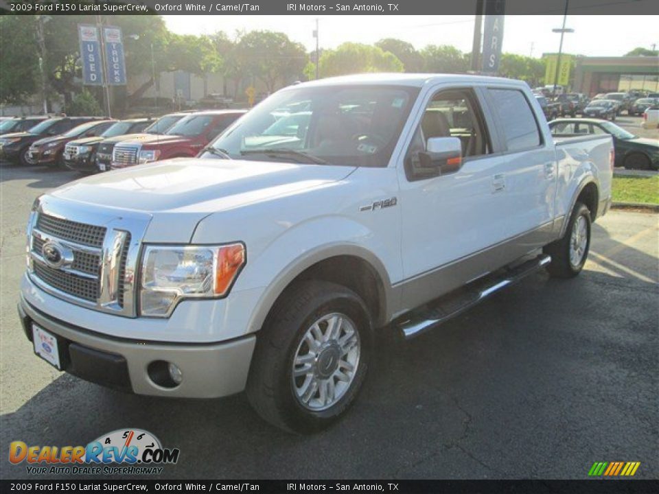 2009 Ford F150 Lariat SuperCrew Oxford White / Camel/Tan Photo #5