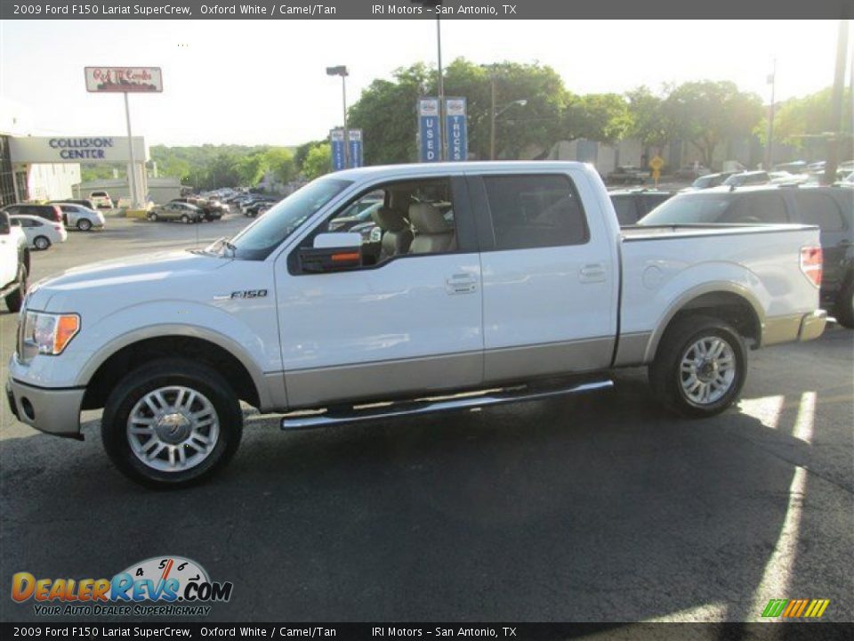 2009 Ford F150 Lariat SuperCrew Oxford White / Camel/Tan Photo #6