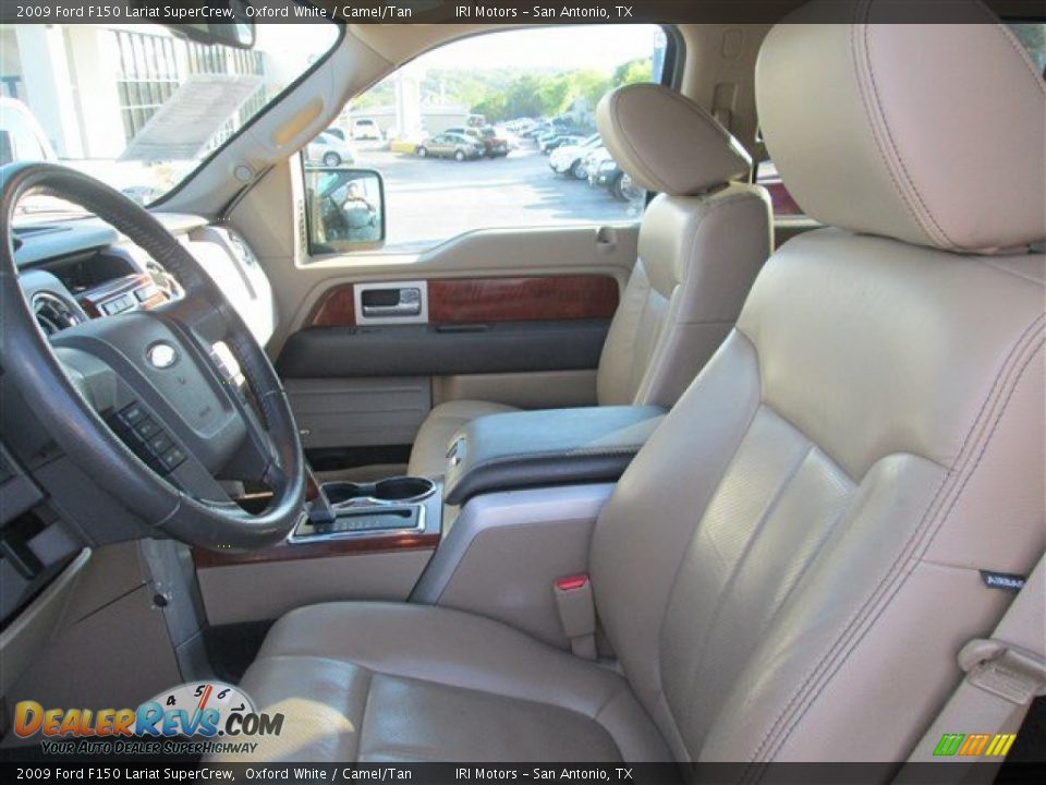 2009 Ford F150 Lariat SuperCrew Oxford White / Camel/Tan Photo #13