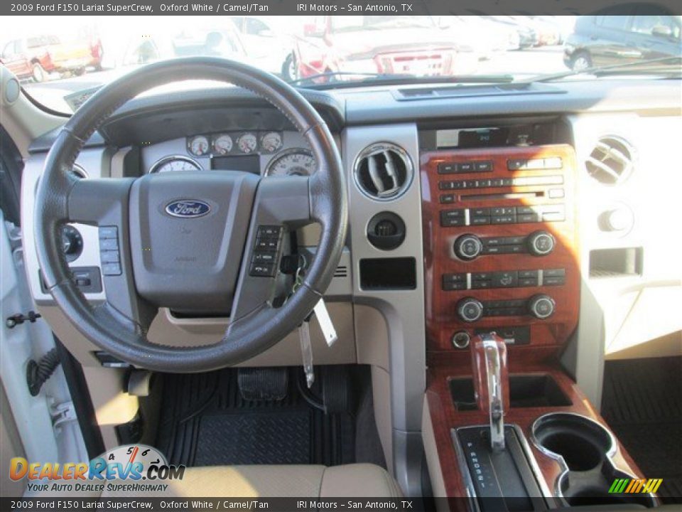 2009 Ford F150 Lariat SuperCrew Oxford White / Camel/Tan Photo #16