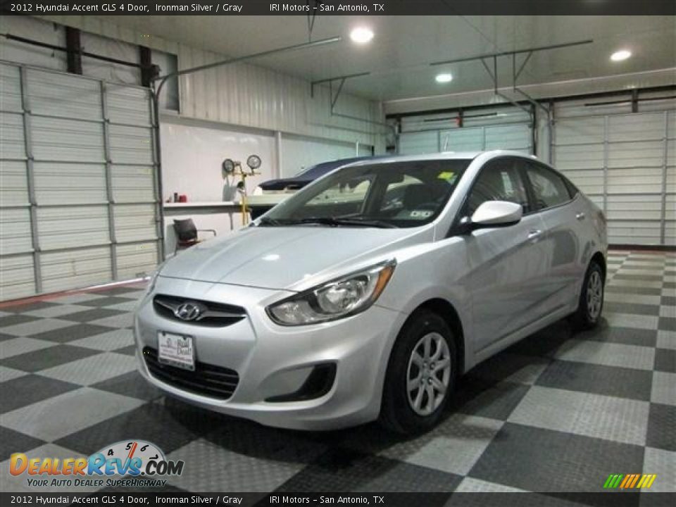 2012 Hyundai Accent GLS 4 Door Ironman Silver / Gray Photo #3