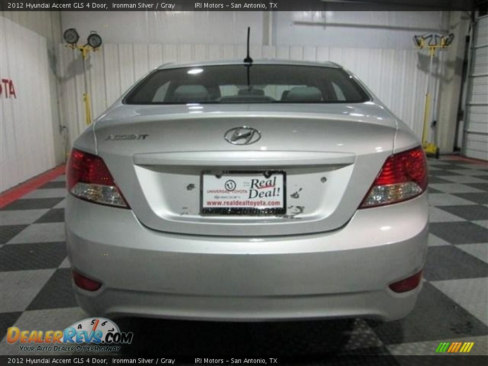 2012 Hyundai Accent GLS 4 Door Ironman Silver / Gray Photo #6