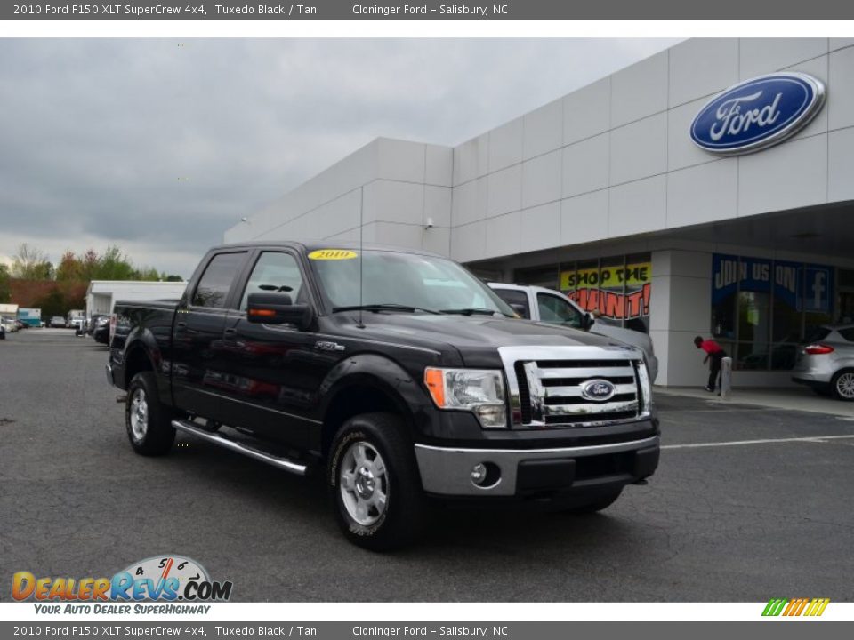 2010 Ford F150 XLT SuperCrew 4x4 Tuxedo Black / Tan Photo #1