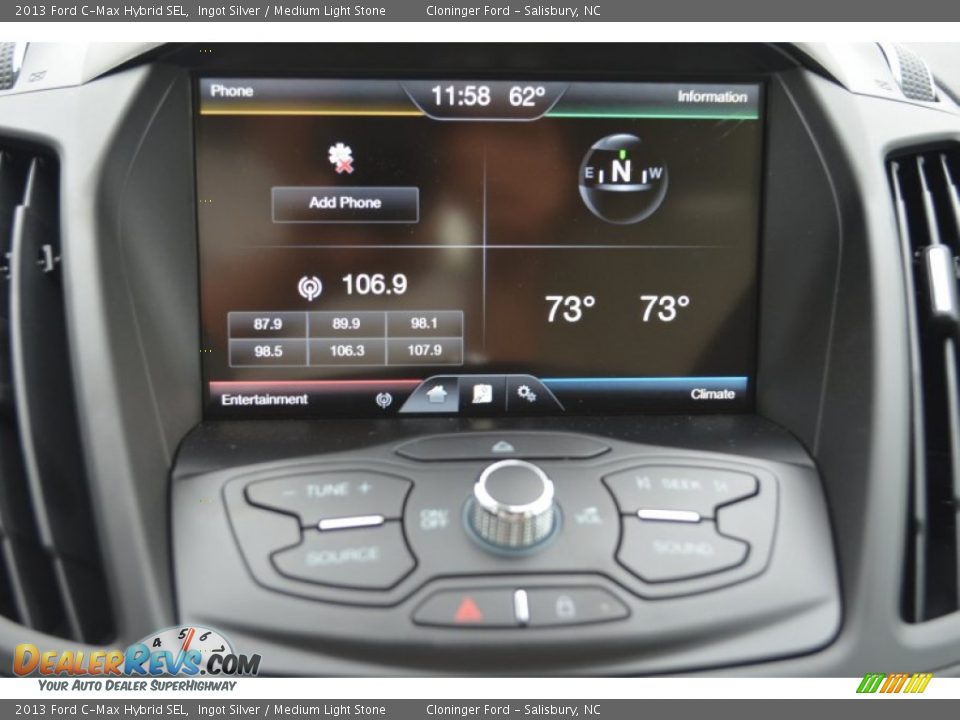 2013 Ford C-Max Hybrid SEL Ingot Silver / Medium Light Stone Photo #35