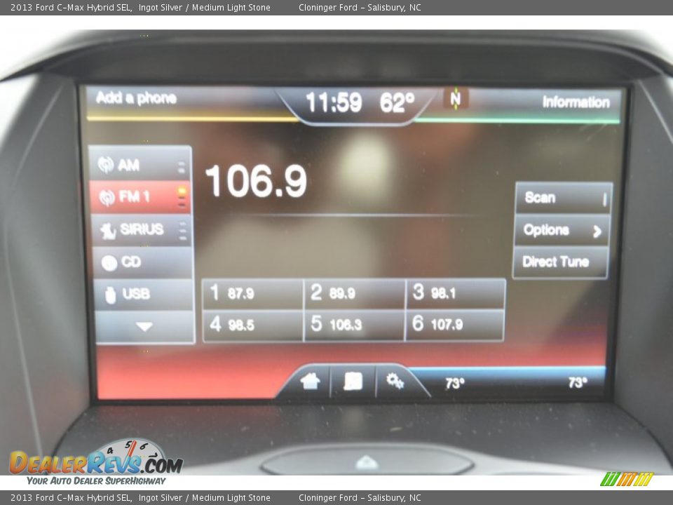2013 Ford C-Max Hybrid SEL Ingot Silver / Medium Light Stone Photo #36