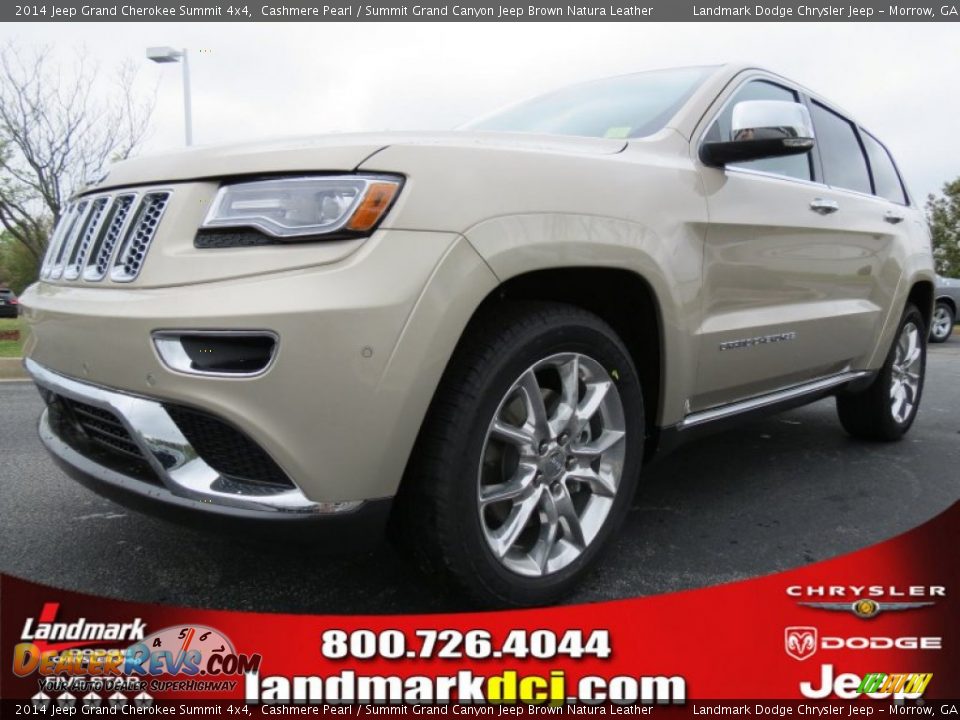2014 Jeep Grand Cherokee Summit 4x4 Cashmere Pearl / Summit Grand Canyon Jeep Brown Natura Leather Photo #1