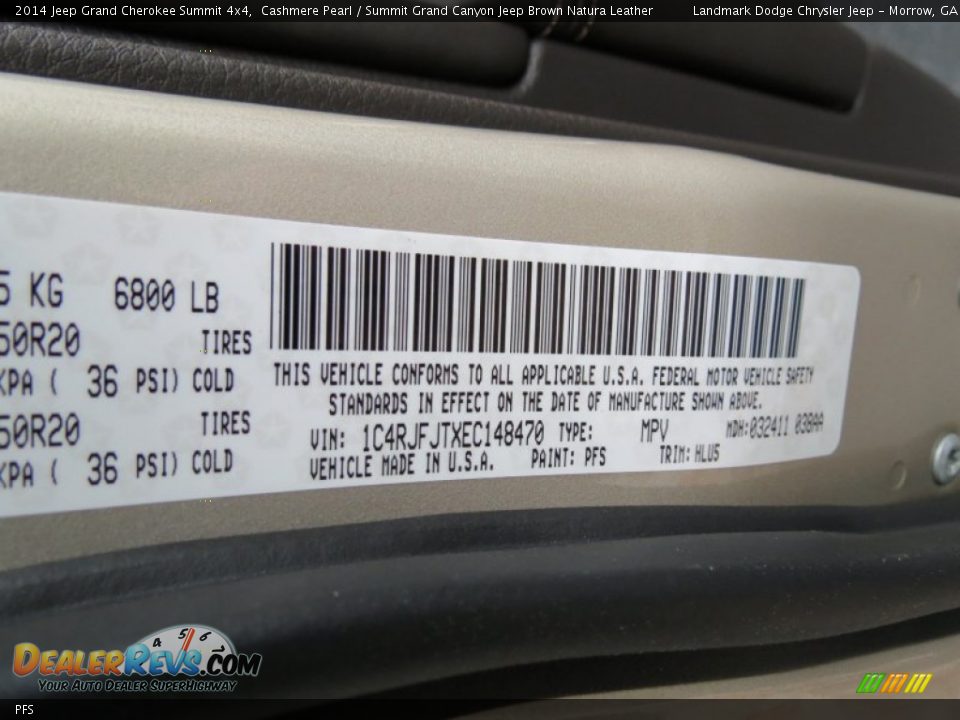 Jeep Color Code PFS Cashmere Pearl