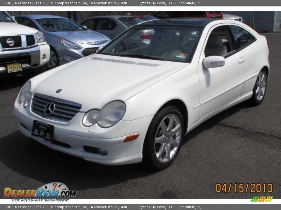 2003 Mercedes-Benz C 230 Kompressor Coupe Alabaster White / Ash Photo #2