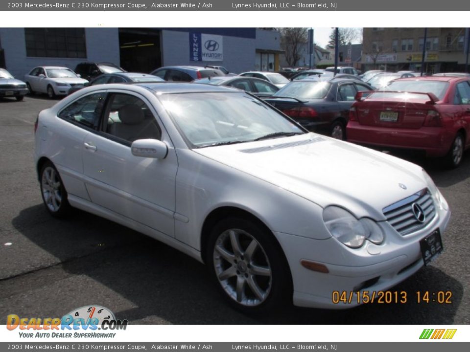 2003 Mercedes-Benz C 230 Kompressor Coupe Alabaster White / Ash Photo #3