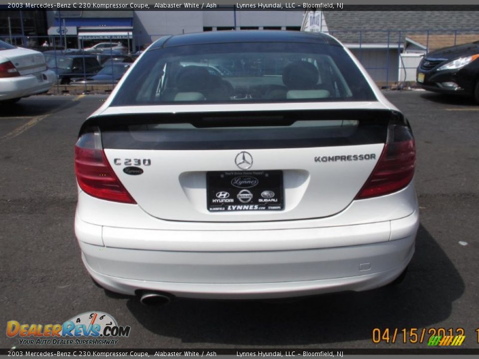 2003 Mercedes-Benz C 230 Kompressor Coupe Alabaster White / Ash Photo #4