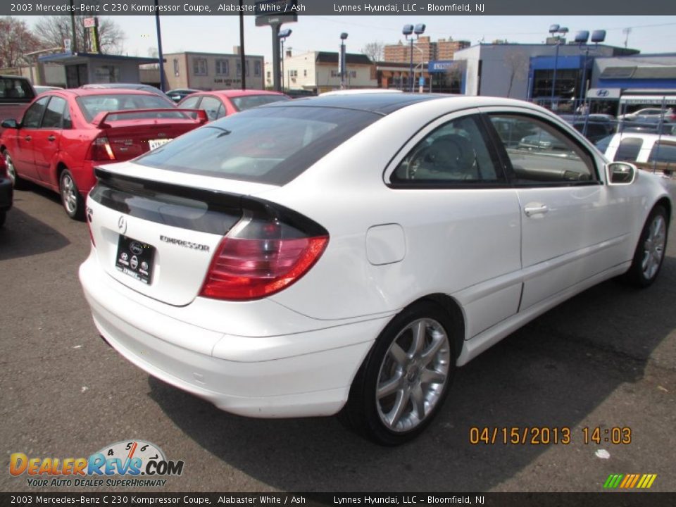 2003 Mercedes-Benz C 230 Kompressor Coupe Alabaster White / Ash Photo #6