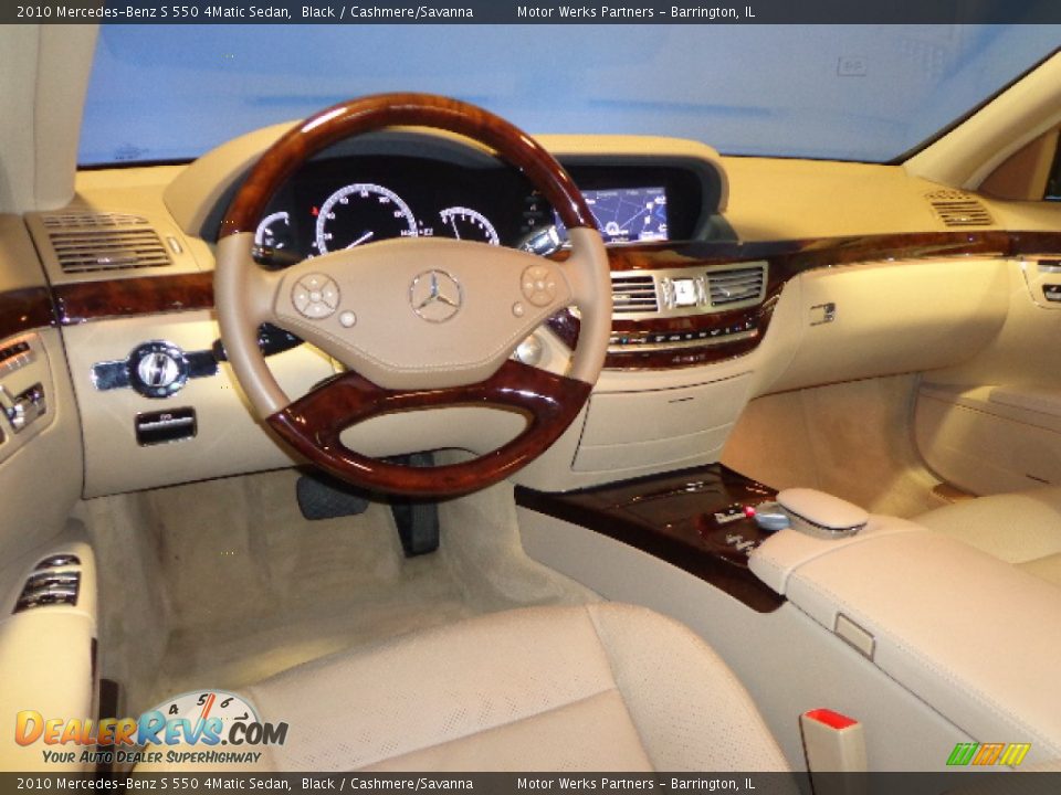 2010 Mercedes-Benz S 550 4Matic Sedan Black / Cashmere/Savanna Photo #17
