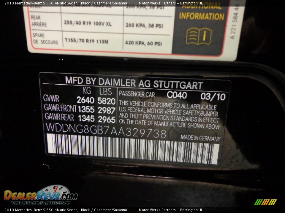 2010 Mercedes-Benz S 550 4Matic Sedan Black / Cashmere/Savanna Photo #34