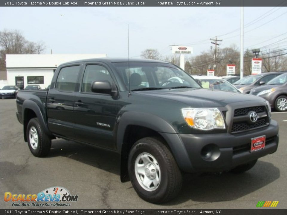 2011 Toyota Tacoma V6 Double Cab 4x4 Timberland Green Mica / Sand Beige Photo #3