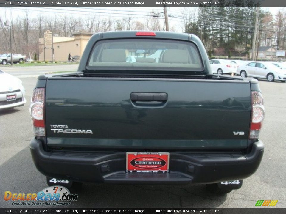 2011 Toyota Tacoma V6 Double Cab 4x4 Timberland Green Mica / Sand Beige Photo #5