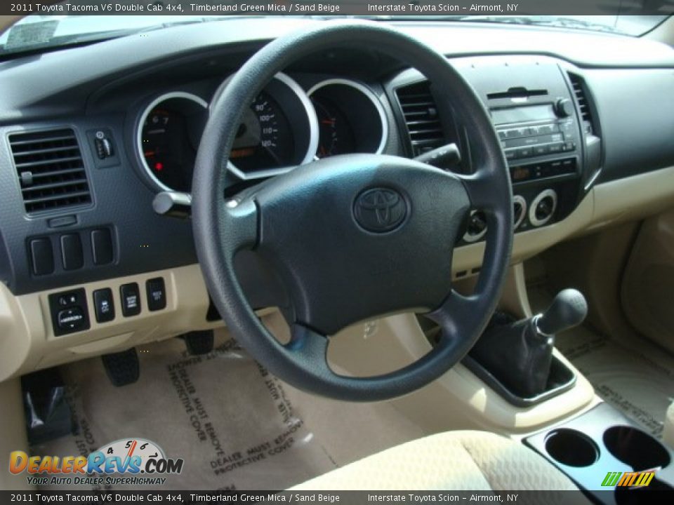 2011 Toyota Tacoma V6 Double Cab 4x4 Timberland Green Mica / Sand Beige Photo #9