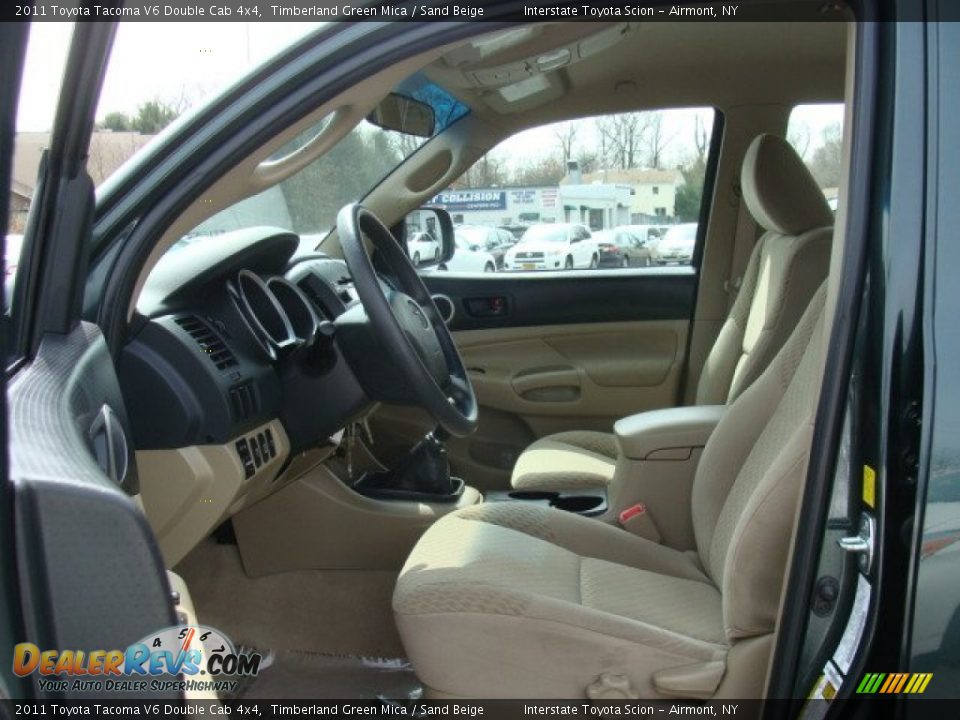 2011 Toyota Tacoma V6 Double Cab 4x4 Timberland Green Mica / Sand Beige Photo #10