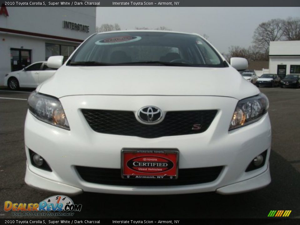 2010 Toyota Corolla S Super White / Dark Charcoal Photo #2
