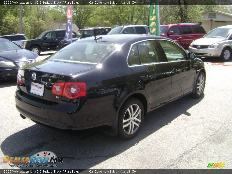 2006 Volkswagen Jetta 2.5 Sedan Black / Pure Beige Photo #6