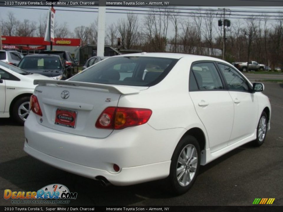 2010 Toyota Corolla S Super White / Dark Charcoal Photo #4