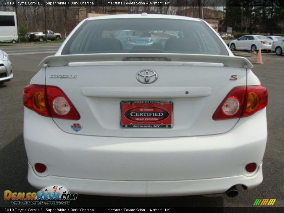 2010 Toyota Corolla S Super White / Dark Charcoal Photo #5