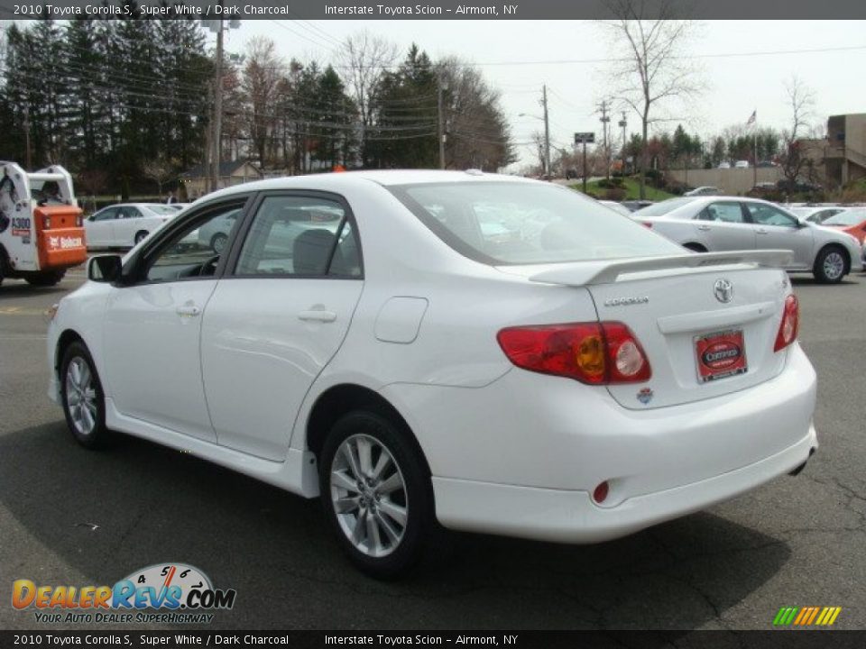 2010 Toyota Corolla S Super White / Dark Charcoal Photo #6