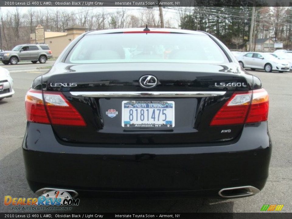 2010 Lexus LS 460 L AWD Obsidian Black / Light Gray Photo #5