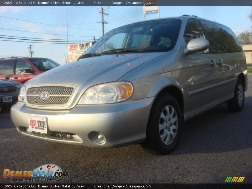 2005 Kia Sedona LX Diamond Silver Metallic / Gray Photo #1