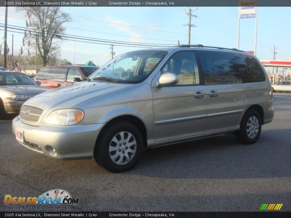 2005 Kia Sedona LX Diamond Silver Metallic / Gray Photo #2
