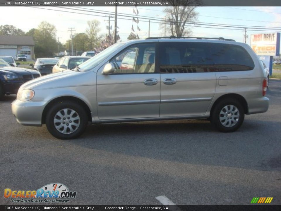 2005 Kia Sedona LX Diamond Silver Metallic / Gray Photo #3