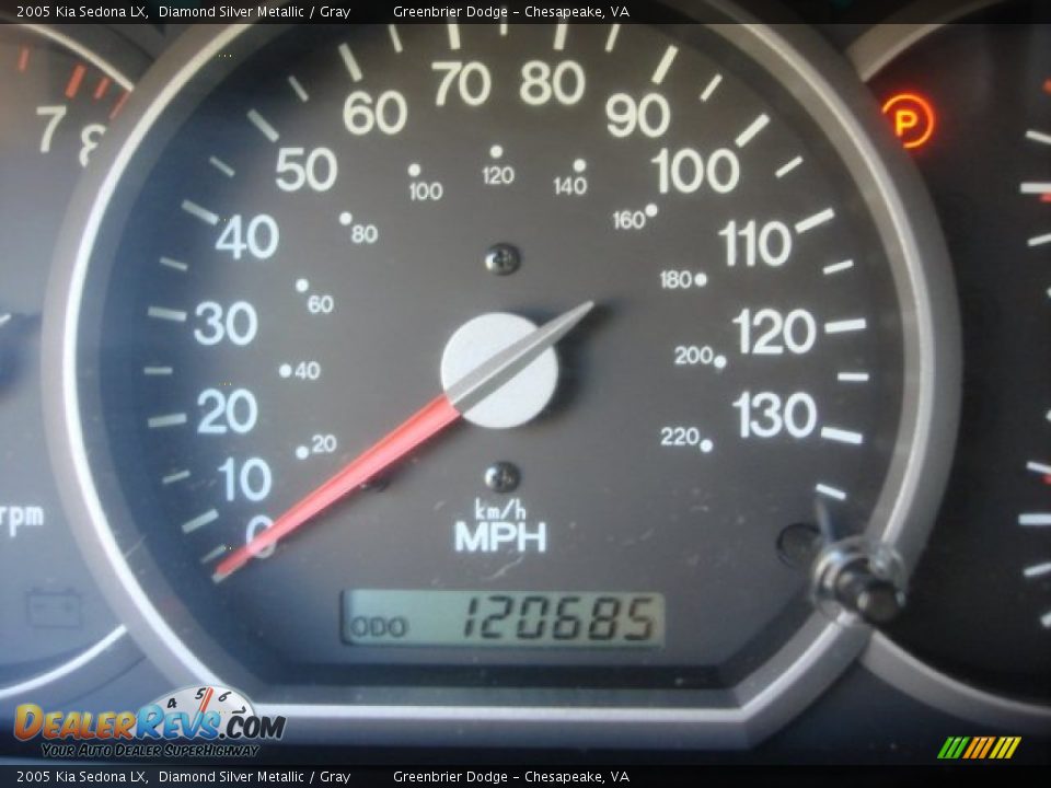 2005 Kia Sedona LX Diamond Silver Metallic / Gray Photo #15