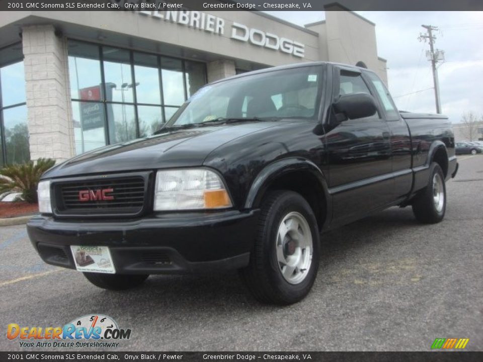 2001 GMC Sonoma SLS Extended Cab Onyx Black / Pewter Photo #1