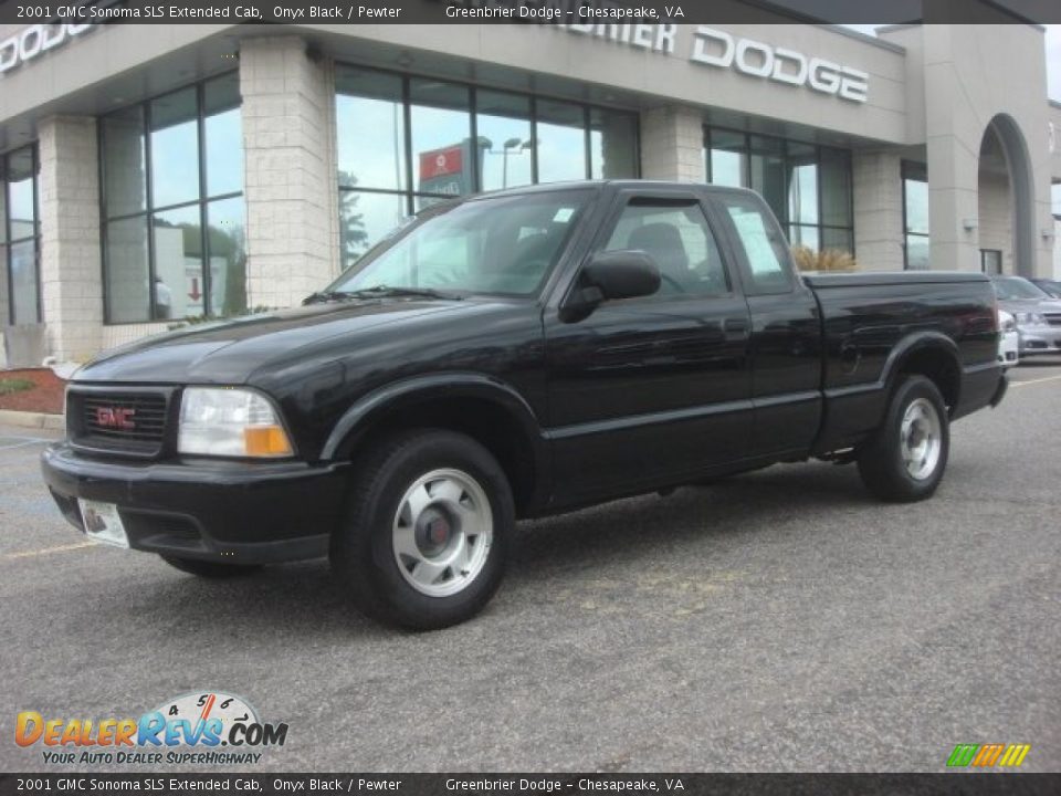 2001 GMC Sonoma SLS Extended Cab Onyx Black / Pewter Photo #2